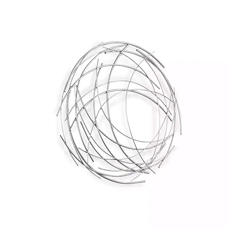 Wall Plaques-Kirklands Home Metal Wire Abstract Wall Plaque Silver
