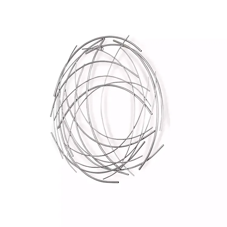 Wall Plaques-Kirklands Home Metal Wire Abstract Wall Plaque Silver