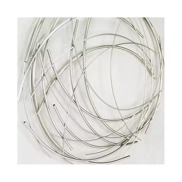 Wall Plaques-Kirklands Home Metal Wire Abstract Wall Plaque Silver