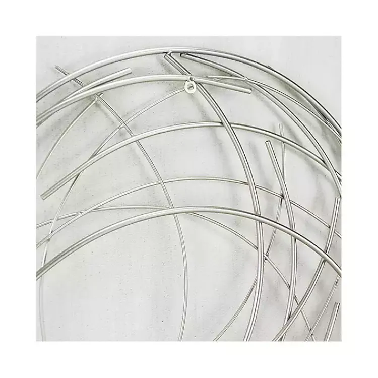 Wall Plaques-Kirklands Home Metal Wire Abstract Wall Plaque Silver