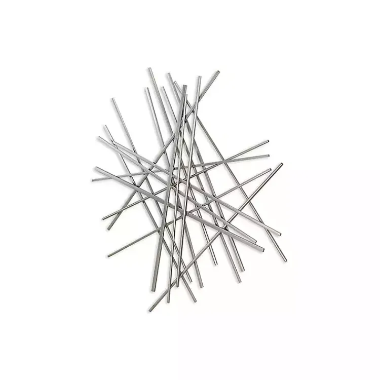 Wall Plaques-Kirklands Home Abstract Metal Bar Wall Plaque Silver