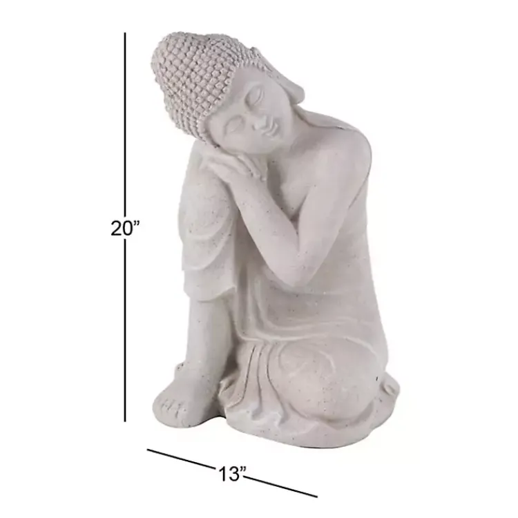 Garden Statues-Kirklands Home Resting Buddha Statue Gray