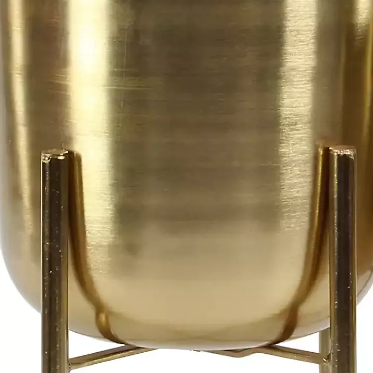Planters-Kirklands Home Metallic Planters with Stands, Set of 2 Gold