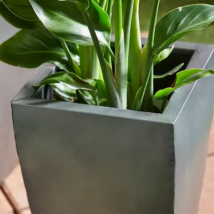 Planters-Kirklands Home Light Metal Round Tapered Planters, Set of 3 Gray