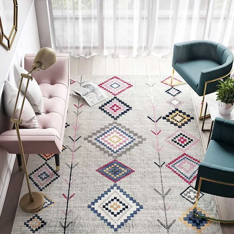 Area Rugs-Kirklands Home and Multicolor Aztec Area Rug, 8x10 Gray