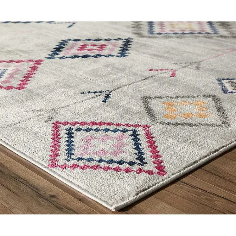 Area Rugs-Kirklands Home and Multicolor Aztec Area Rug, 8x10 Gray