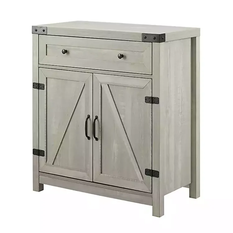 Cabinets & Sideboards-Kirklands Home Stone Rustic Barndoor Cabinet Gray