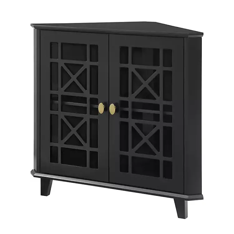 Cabinets & Sideboards-Kirklands Home Mikie Corner Cabinet Black