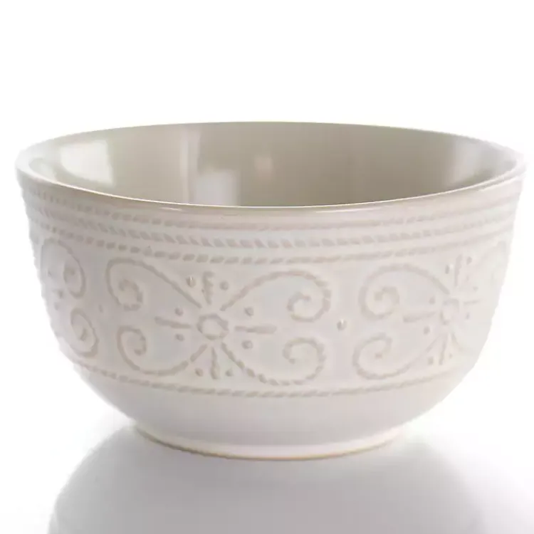 Dinnerware-Kirklands Home Embossed Scalloped 16-pc. Dinnerware Set White