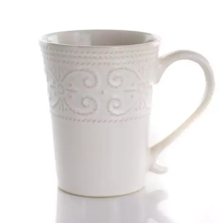 Dinnerware-Kirklands Home Embossed Scalloped 16-pc. Dinnerware Set White