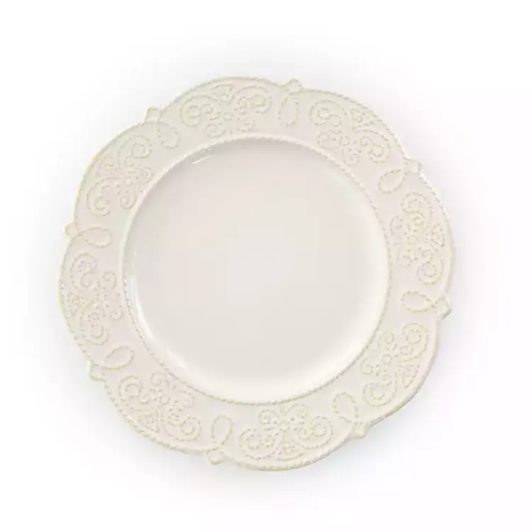 Dinnerware-Kirklands Home Embossed Scalloped 16-pc. Dinnerware Set White