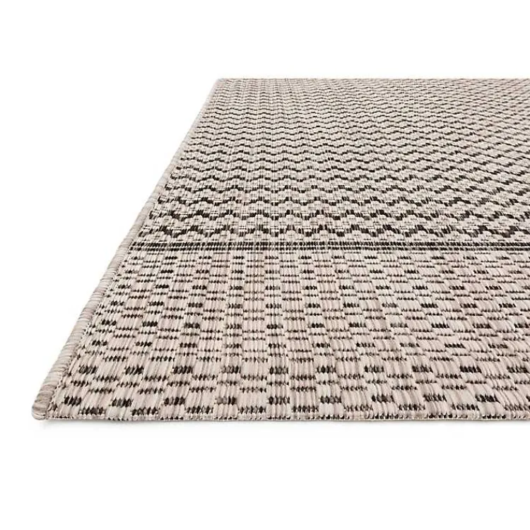 Outdoor Rugs-Kirklands Home Gray Zig Zag Stripe Outdoor Area Rug, 5x7