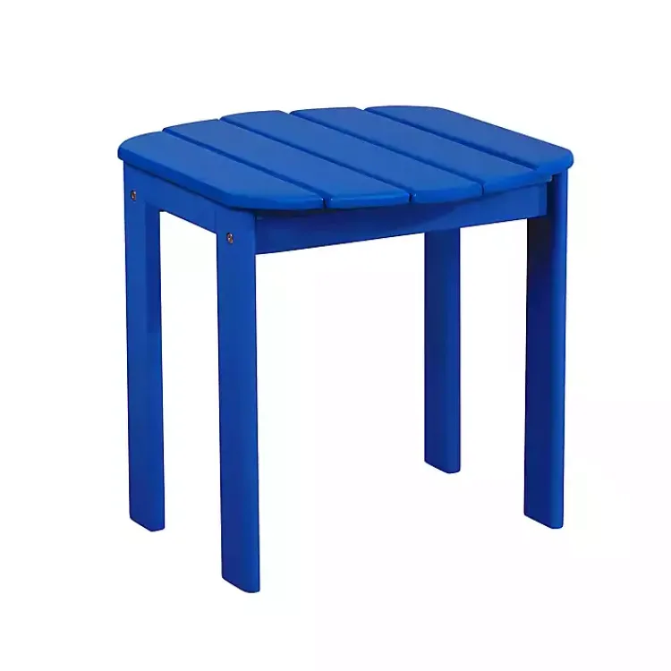 Outdoor Tables-Kirklands Home Acacia Wood Outdoor Adirondack End Table Blue