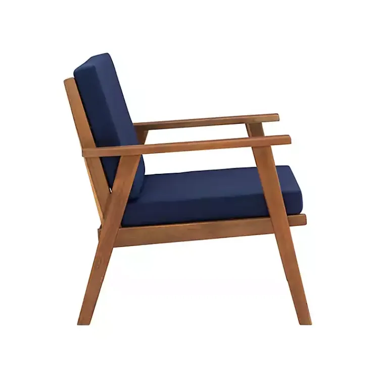 Outdoor Sets-Kirklands Home 4-pc. Acacia Wood Outdoor Living Set Blue