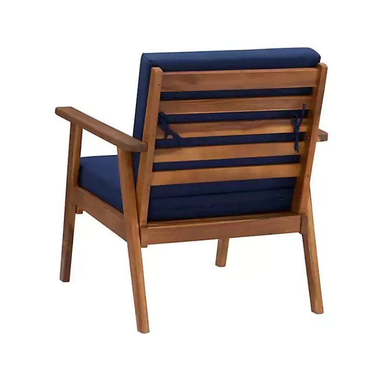 Outdoor Sets-Kirklands Home 4-pc. Acacia Wood Outdoor Living Set Blue