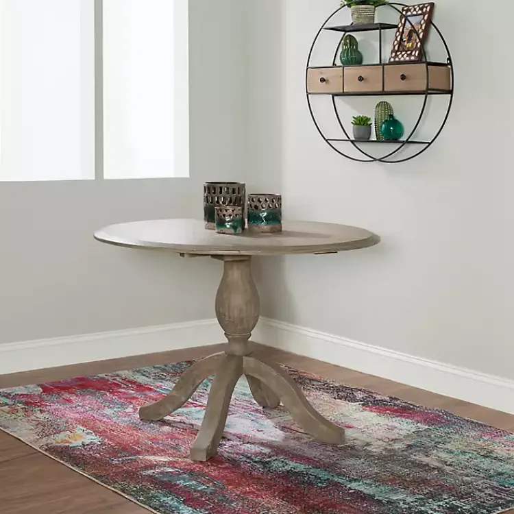Dining Tables-Kirklands Home Gray Wash Drop Leaf Dining Table
