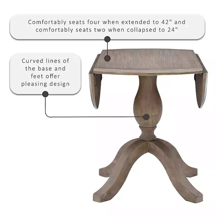 Dining Tables-Kirklands Home Gray Wash Drop Leaf Dining Table