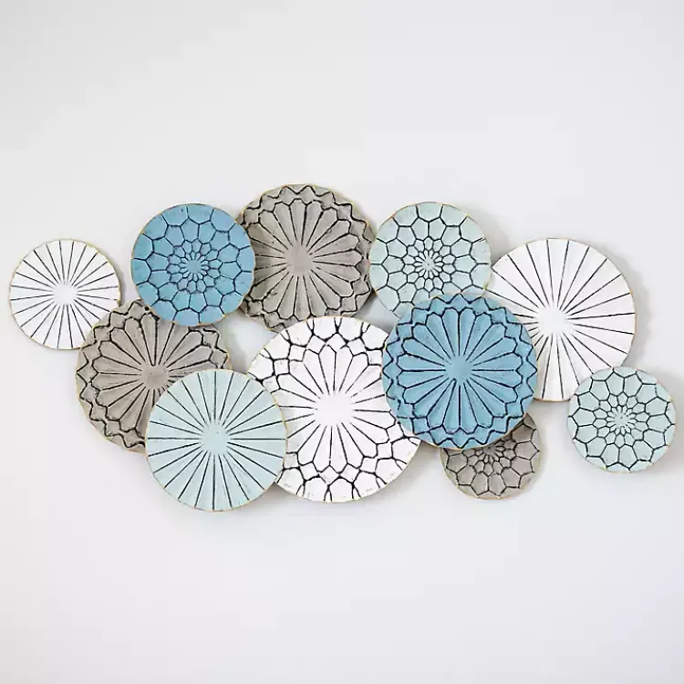 Wall Plaques-Kirklands Home Blue Bohemian Metal Plate Wall Plaque