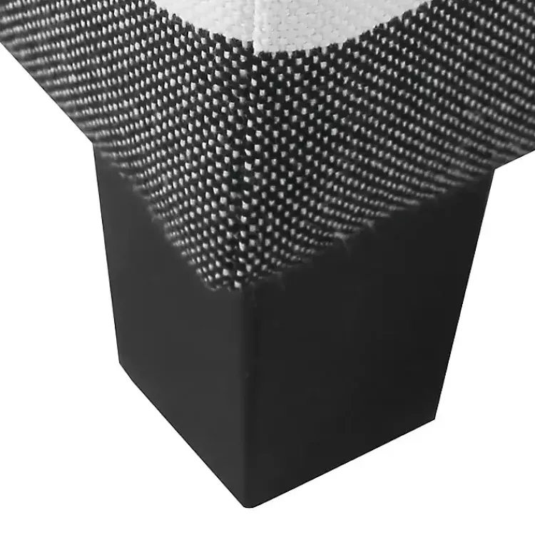 Benches & Ottomans-Kirklands Home Cream Buffalo Plaid Upholstered Storage Ottoman