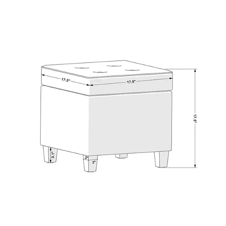 Benches & Ottomans-Kirklands Home Navy Tufted Upholstered Storage Ottoman Blue