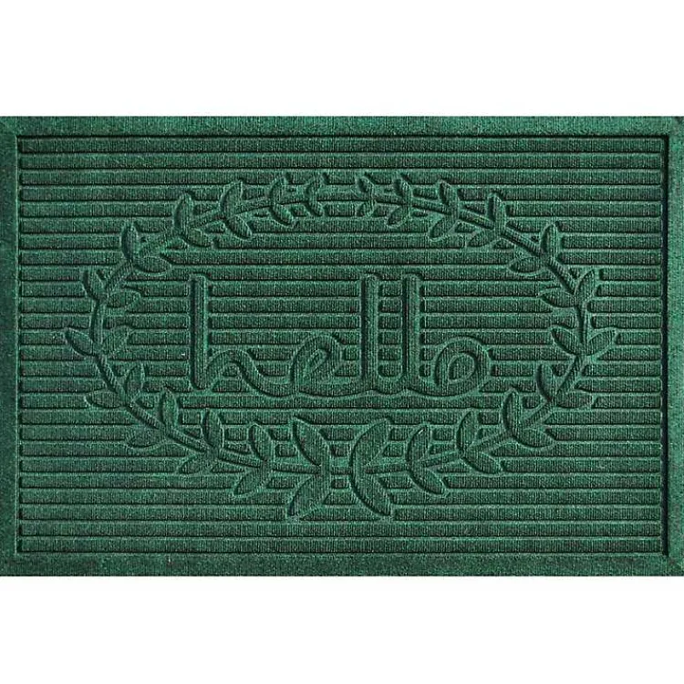 Doormats-Kirklands Home Hello Ribbed Durable Doormat Green