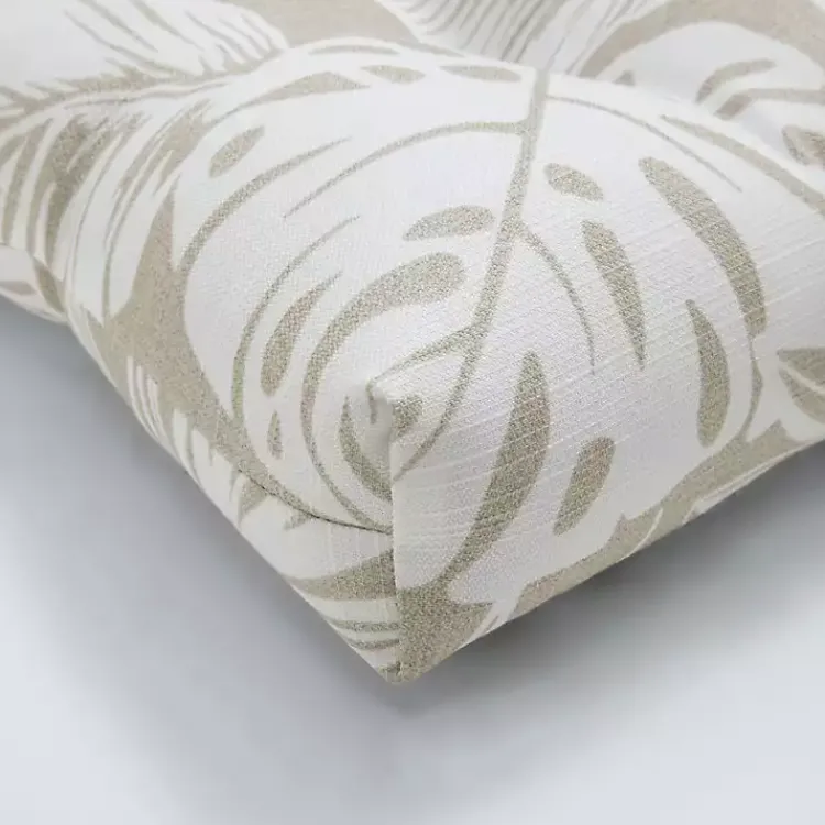 Outdoor Cushions & Pillows-Kirklands Home Beige Leaves Tufted 2-pc. Outdoor Cushions