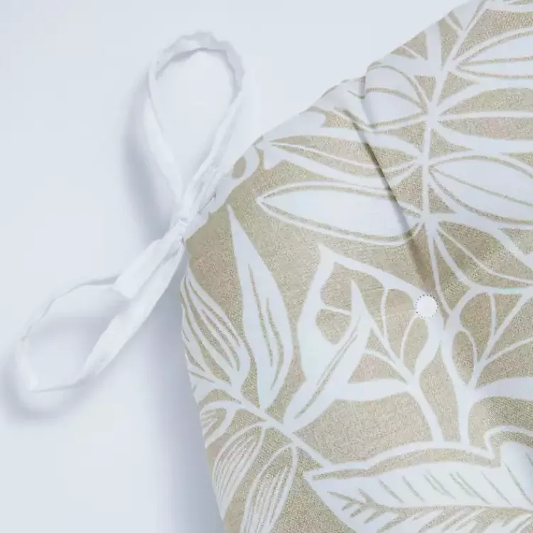 Outdoor Cushions & Pillows-Kirklands Home Beige Leaves Tufted 2-pc. Outdoor Cushions