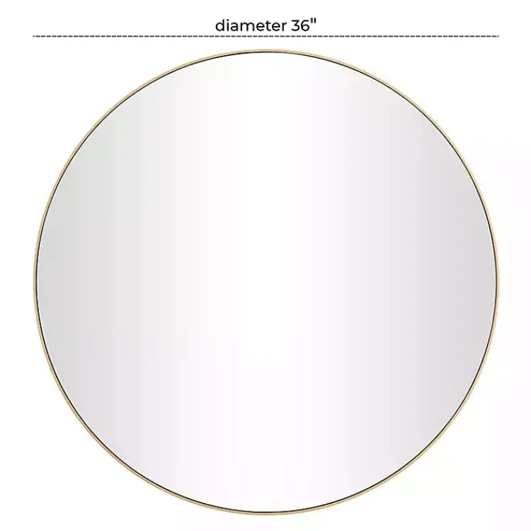 Decorative Mirrors-Kirklands Home Gold Wood Round Frame Mirror