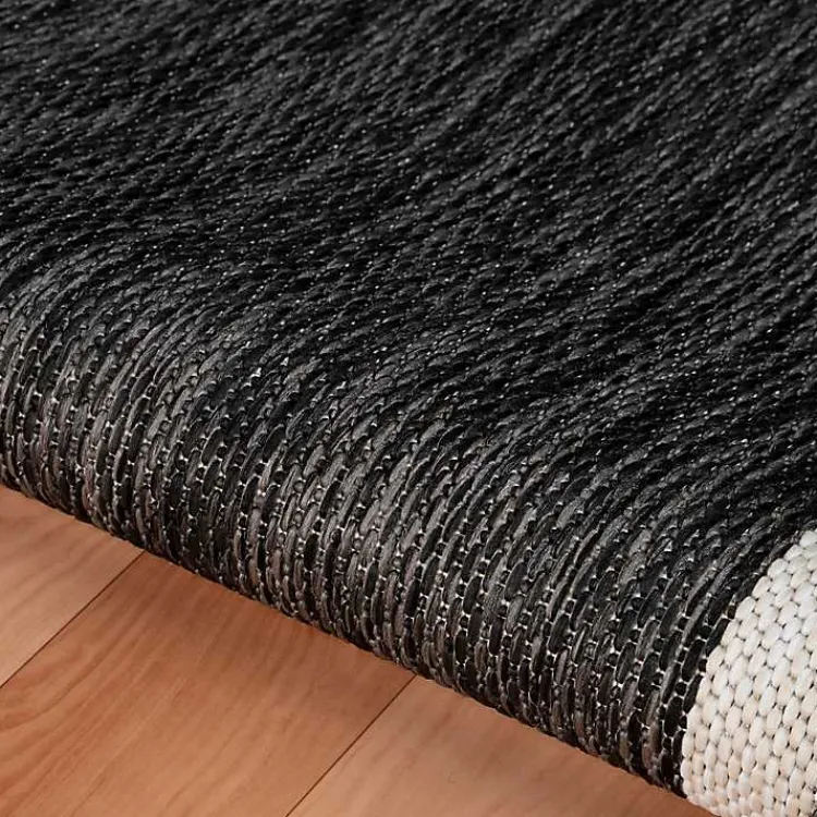 Outdoor Rugs-Kirklands Home Gray Striped Border Outdoor Area Rug, 7x9