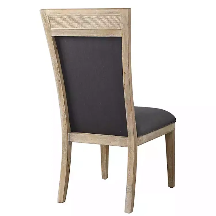 Dining Chairs-Kirklands Home Upholstered Cane Detailing Dining Chair Gray