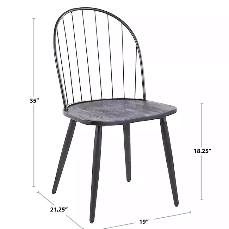 Dining Chairs-Kirklands Home Spindle High Back Dining Chairs, Set of 2 Black