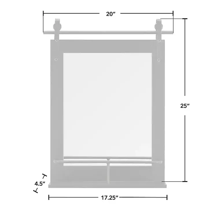 Decorative Mirrors-Kirklands Home Barn Door Wall Mirror with Shelf Black