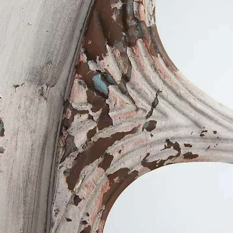 Decorative Mirrors-Kirklands Home White Brown Rustic Window Iron Frame Wall Mirror