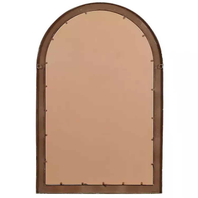 Decorative Mirrors-Kirklands Home White Brown Rustic Window Iron Frame Wall Mirror