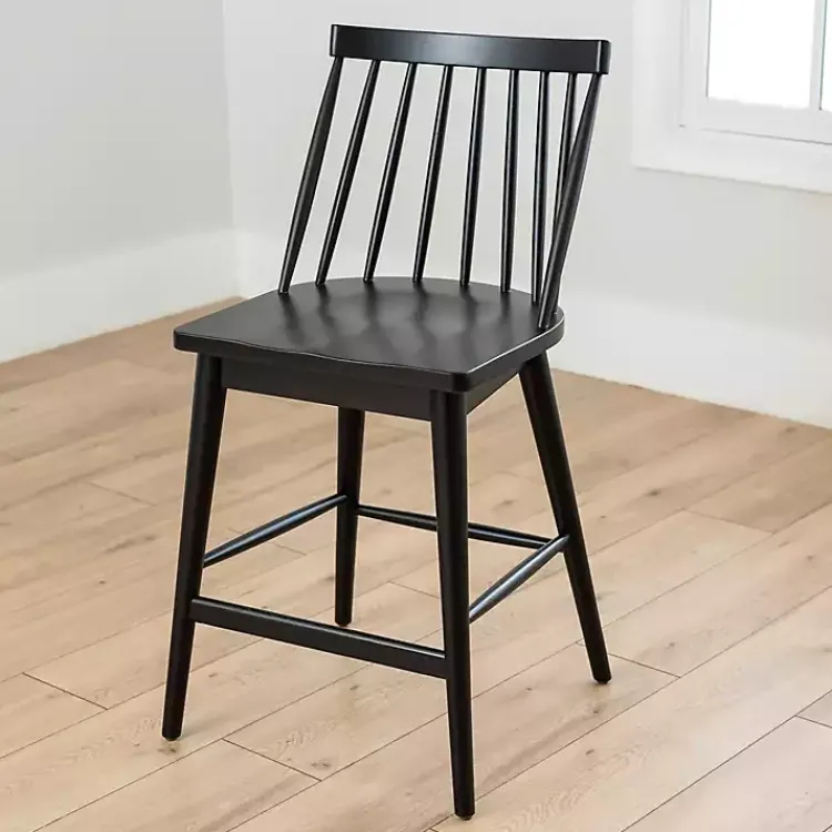 Bar Stools & Counter Height Stools-Kirklands Home Windsor Counter Stool Black