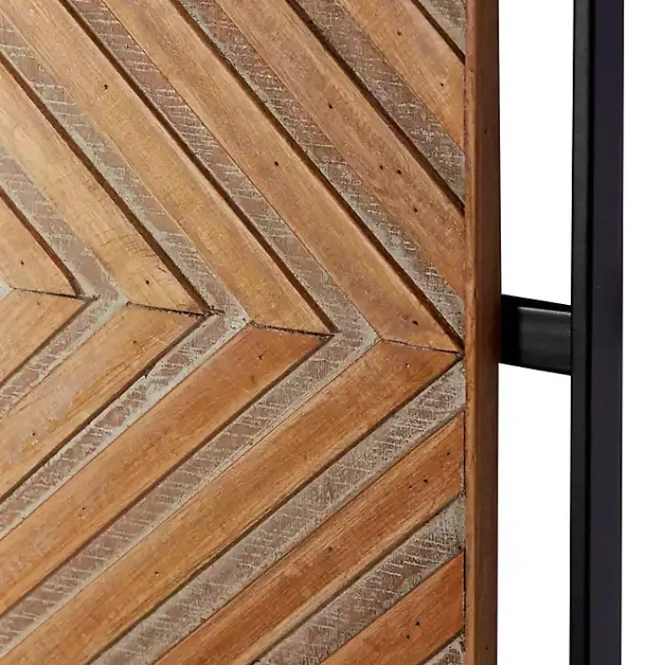 Wall Plaques-Kirklands Home Chevron Wood Wall Plaques, Set of 2 Brown