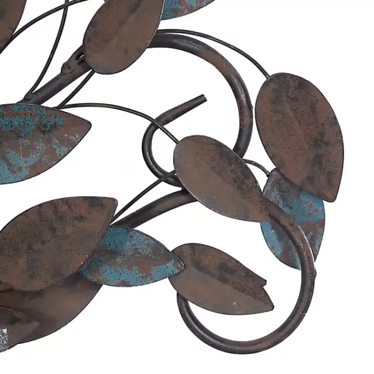 Wall Plaques-Kirklands Home Turquoise Bronze Distressed Iron Vine Wall Plaque Brown