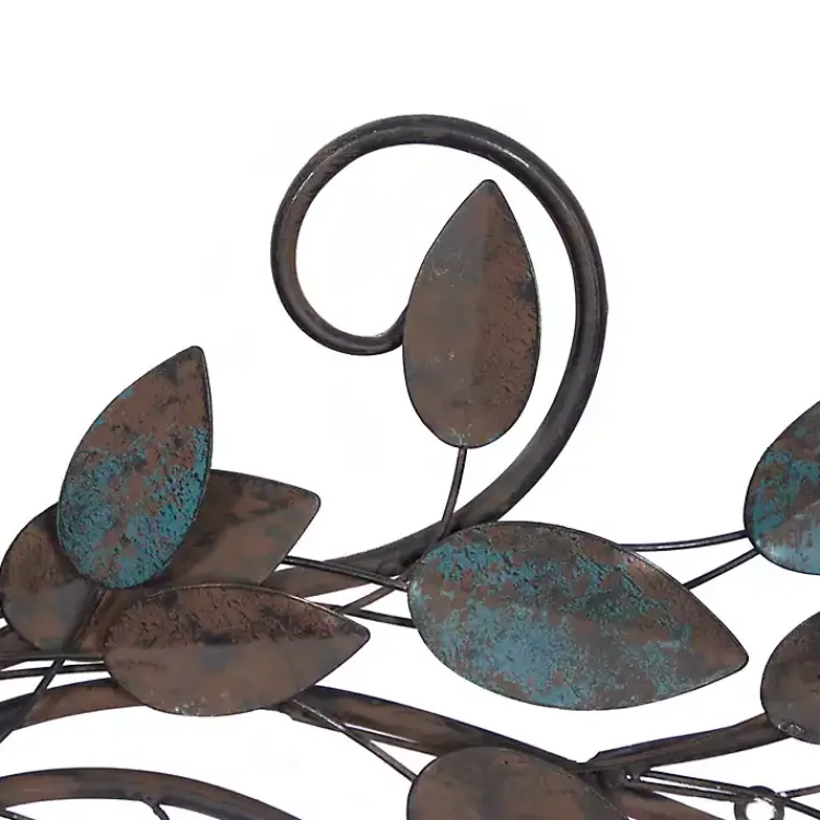 Wall Plaques-Kirklands Home Turquoise Bronze Distressed Iron Vine Wall Plaque Brown