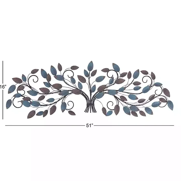 Wall Plaques-Kirklands Home Turquoise Bronze Distressed Iron Vine Wall Plaque Brown