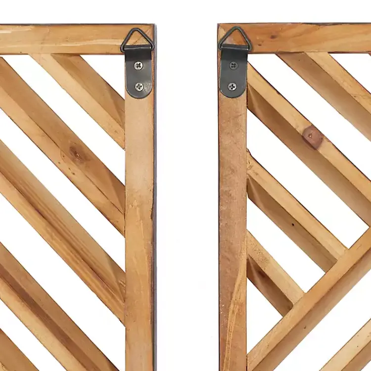 Wall Plaques-Kirklands Home Bronze Wood Geometric Wall Plaques, Set of 3 Tan