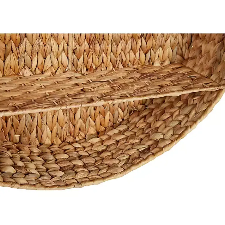 Shelves-Kirklands Home Brown Sea Grass Woven Round Wall Shelf
