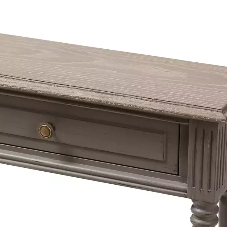 Console Tables-Kirklands Home Tan and Gray Ornate Ball Turned Console Table