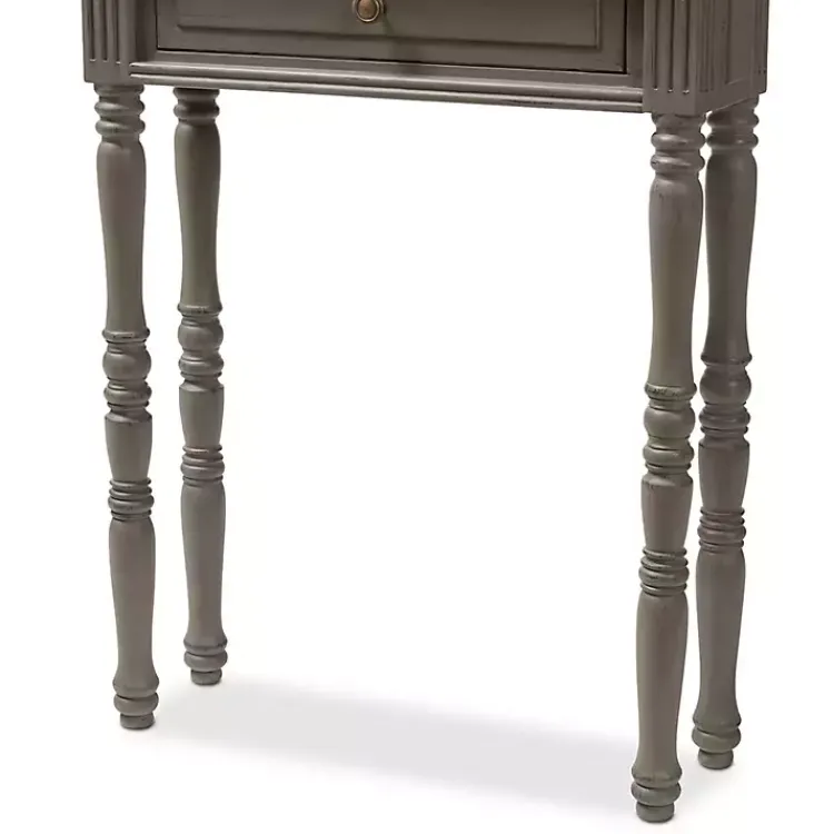 Console Tables-Kirklands Home Tan and Gray Ornate Ball Turned Console Table