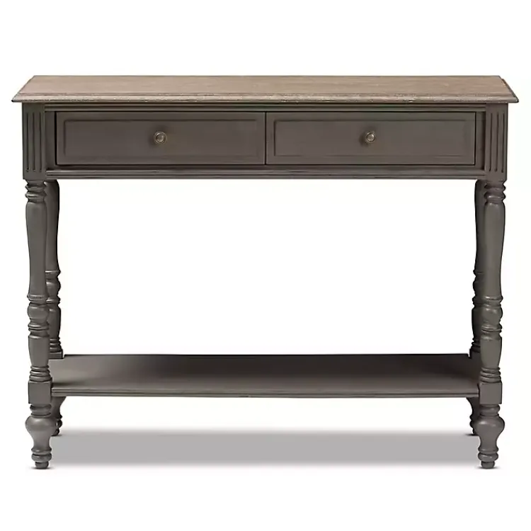 Console Tables-Kirklands Home Mindi Wood Rustic Farmhouse Console Table Gray