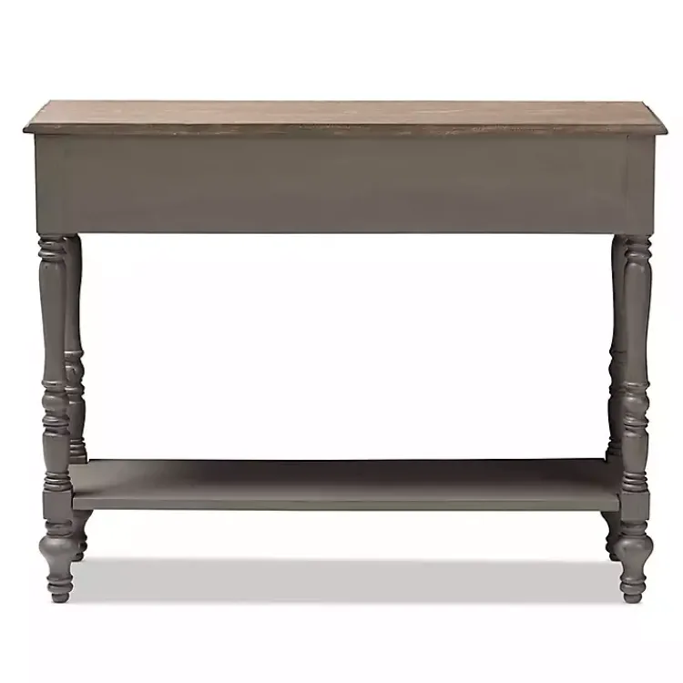 Console Tables-Kirklands Home Mindi Wood Rustic Farmhouse Console Table Gray