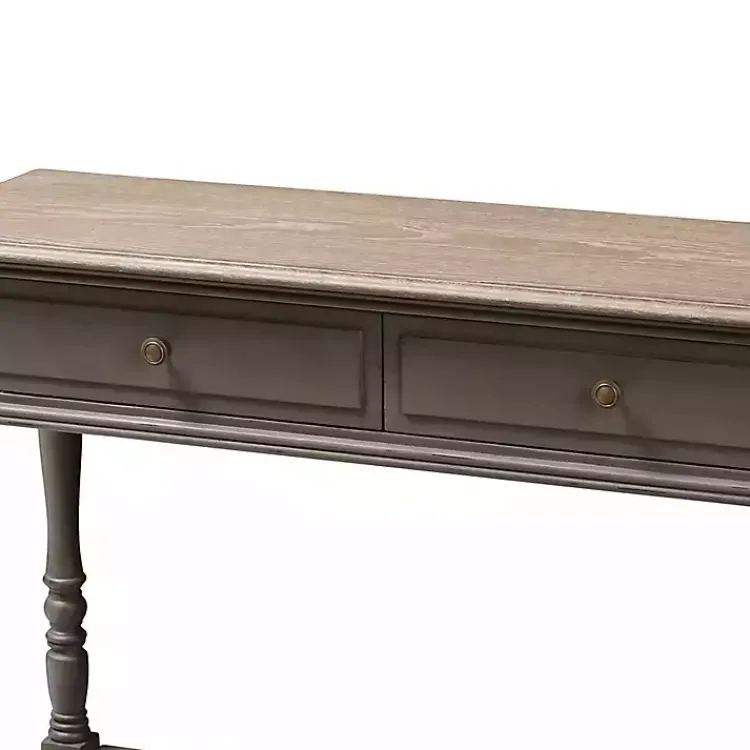Console Tables-Kirklands Home Mindi Wood Rustic Farmhouse Console Table Gray