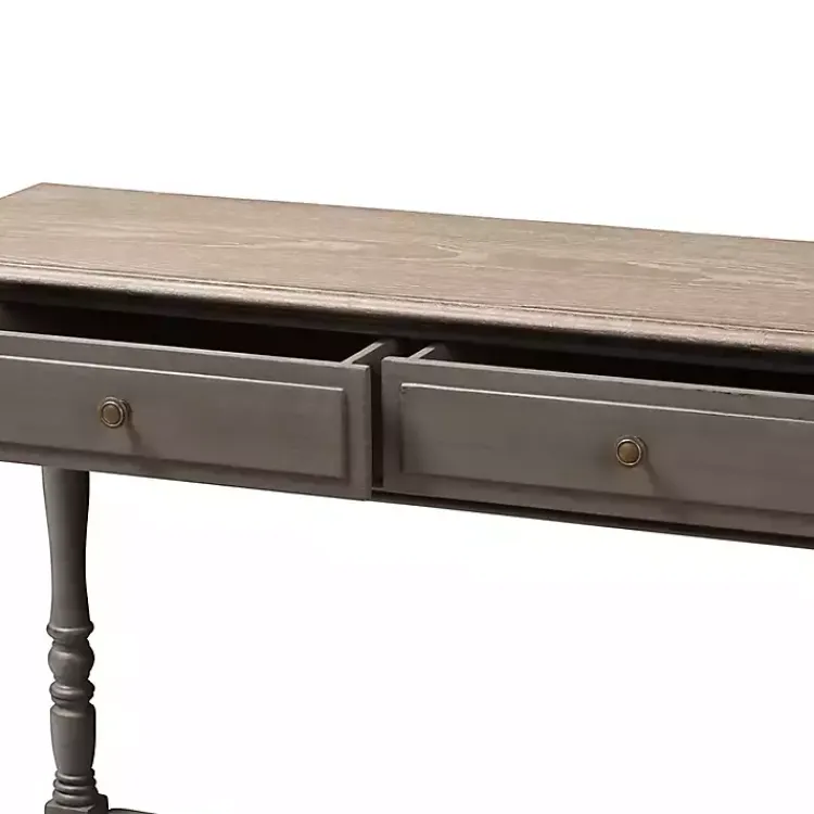 Console Tables-Kirklands Home Mindi Wood Rustic Farmhouse Console Table Gray