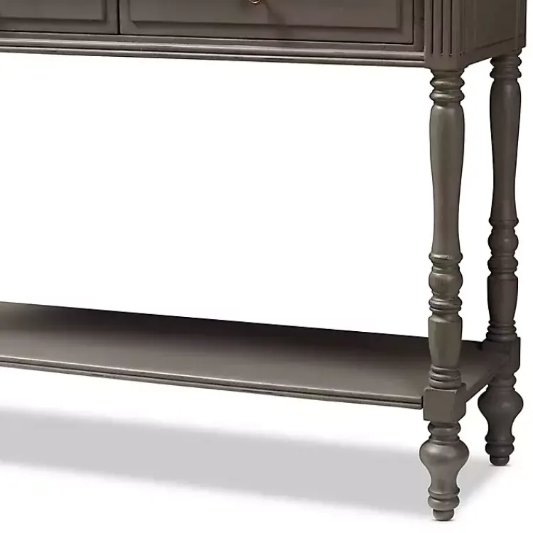 Console Tables-Kirklands Home Mindi Wood Rustic Farmhouse Console Table Gray