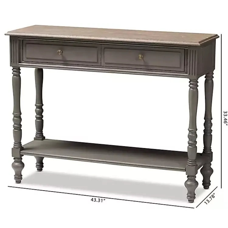 Console Tables-Kirklands Home Mindi Wood Rustic Farmhouse Console Table Gray