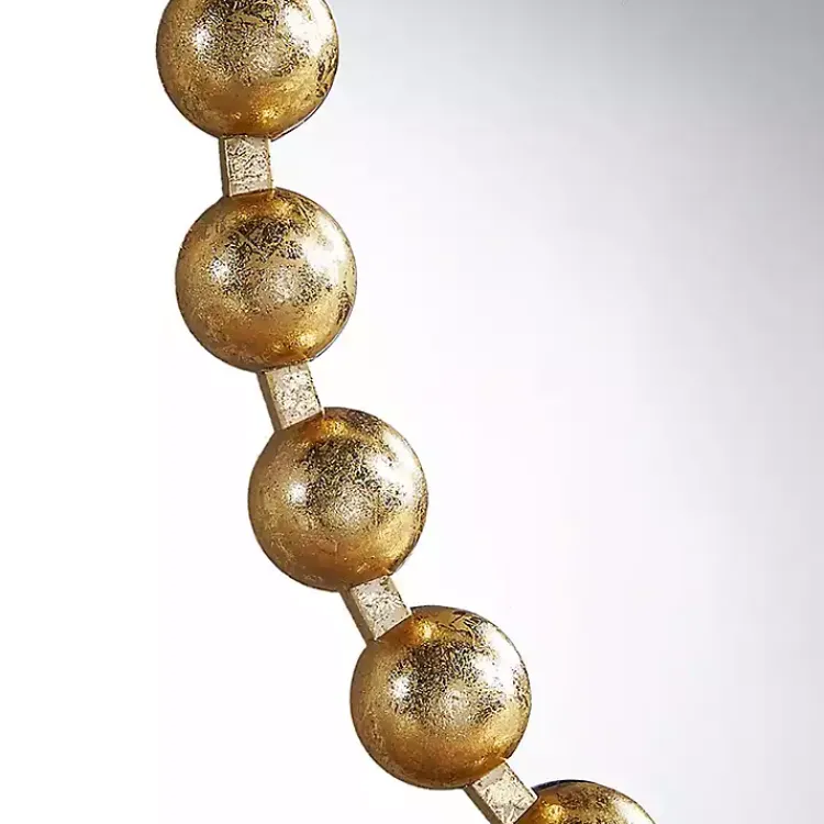 Decorative Mirrors-Kirklands Home Metallic Foiled Beaded Wall Mirror, 27 in. Gold